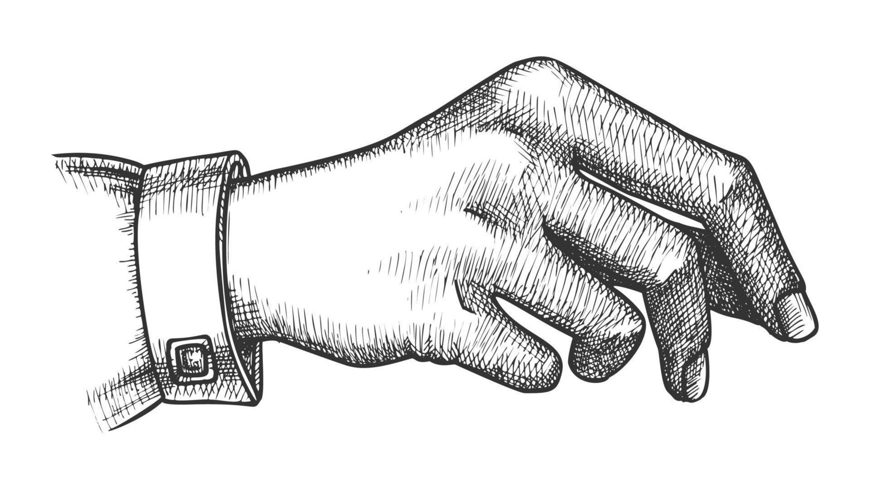 Girl Hand Gesture Holding Pen Or Pencil Ink Vector