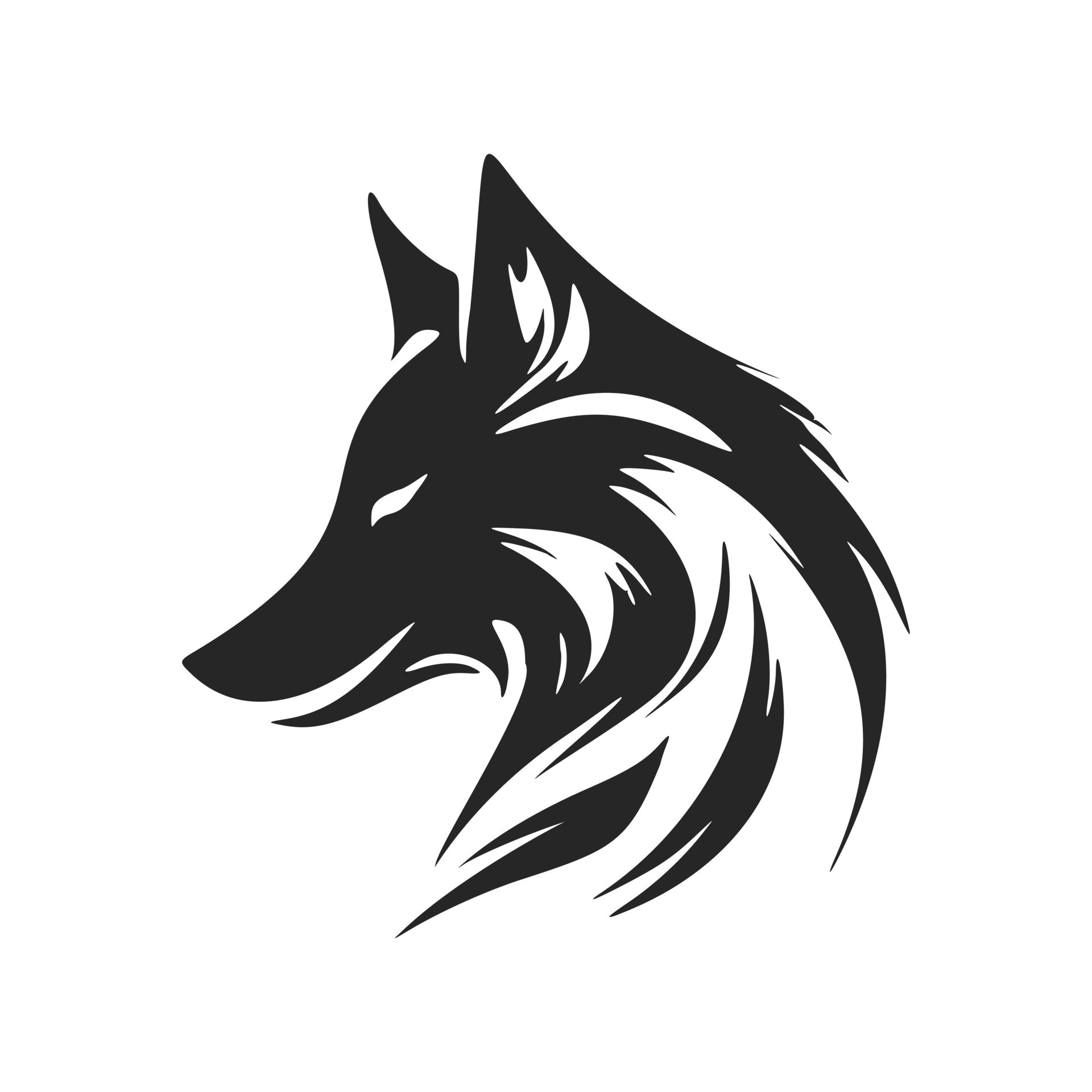 Minimalistic black and white vector logo with the image of a fox ...