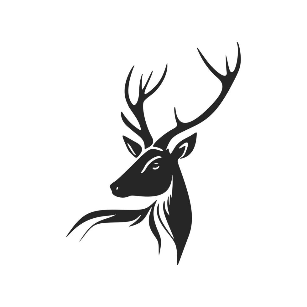logotipo vectorial minimalista en blanco y negro para una empresa de tecnología con un ciervo. vector