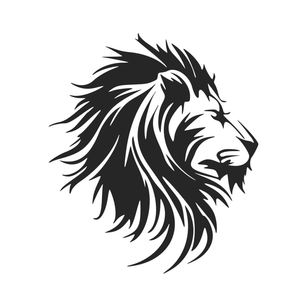 Minimalistic black and white vector logo with the image of a lion.