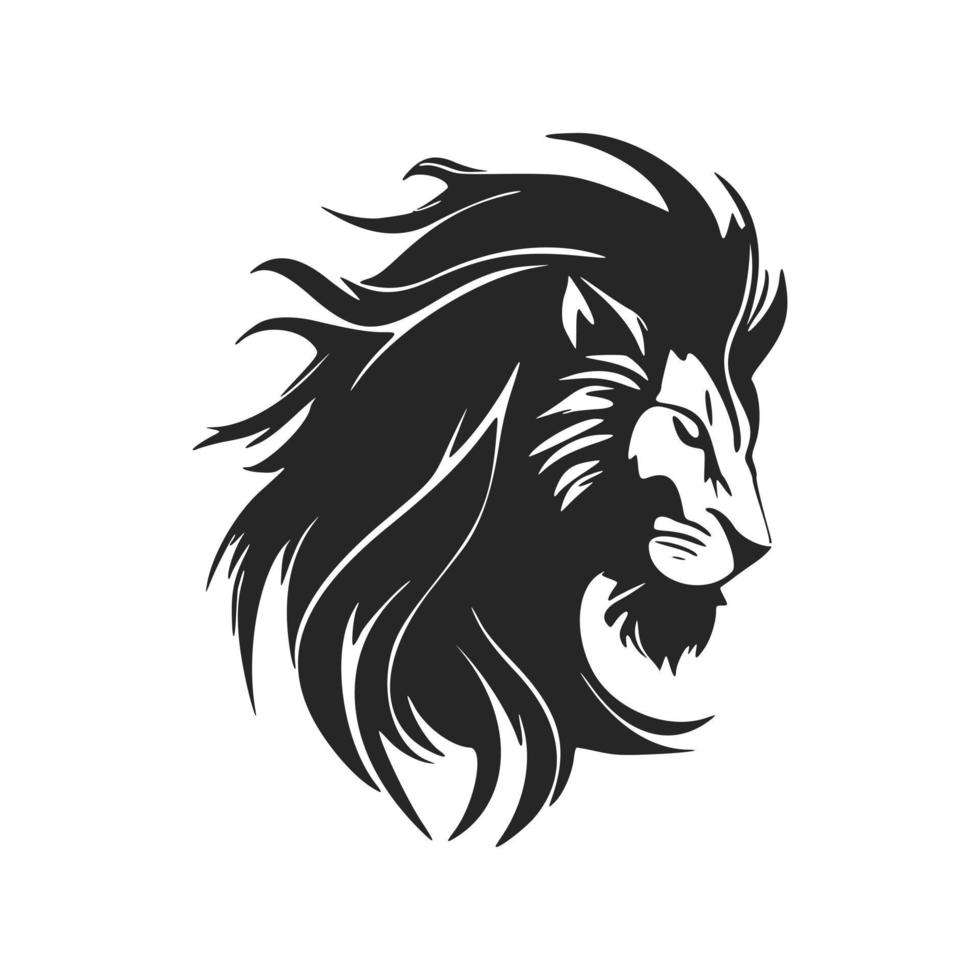 elegante logotipo vectorial en blanco y negro para una marca de lujo con un león. vector