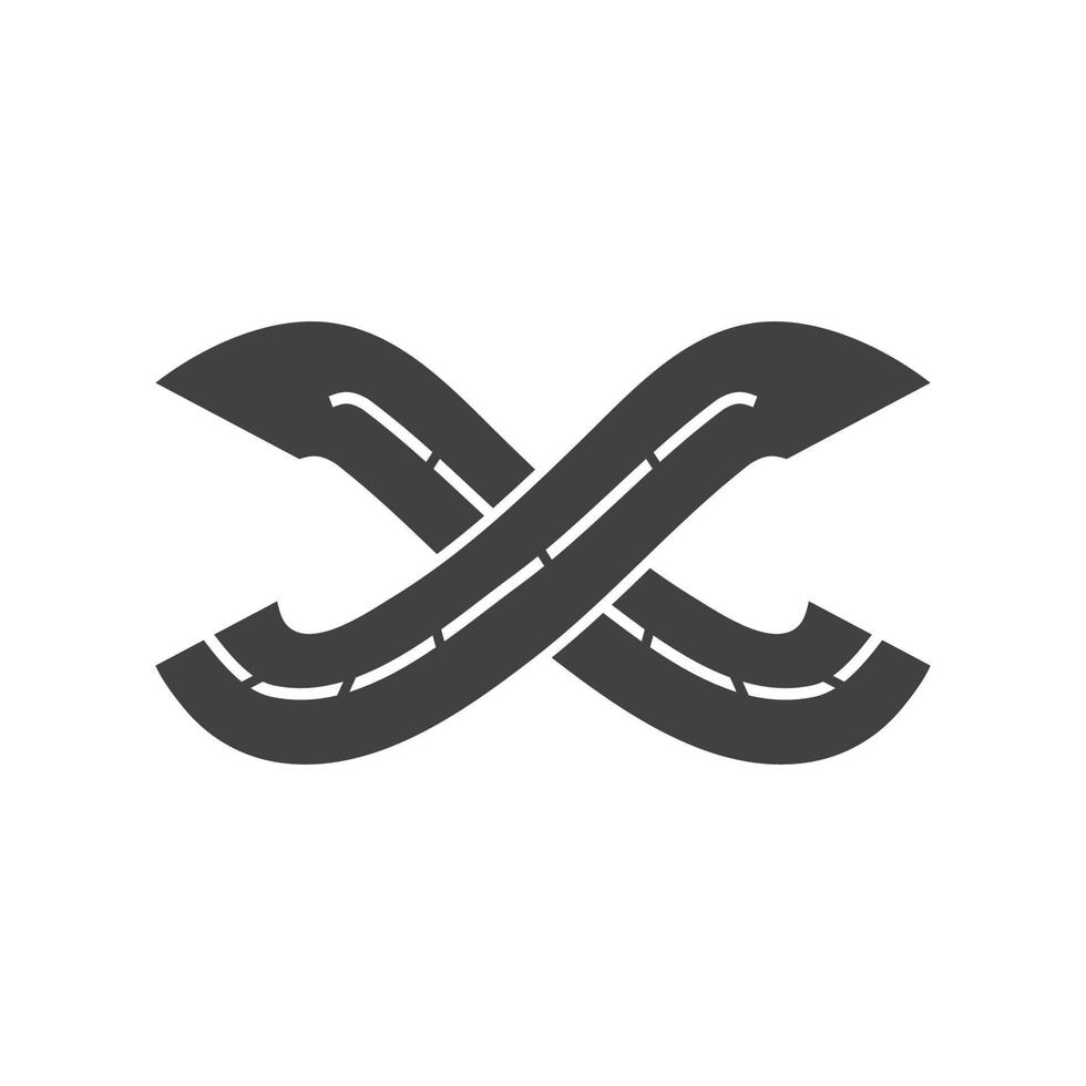 Black Road Way Logo Vector Template