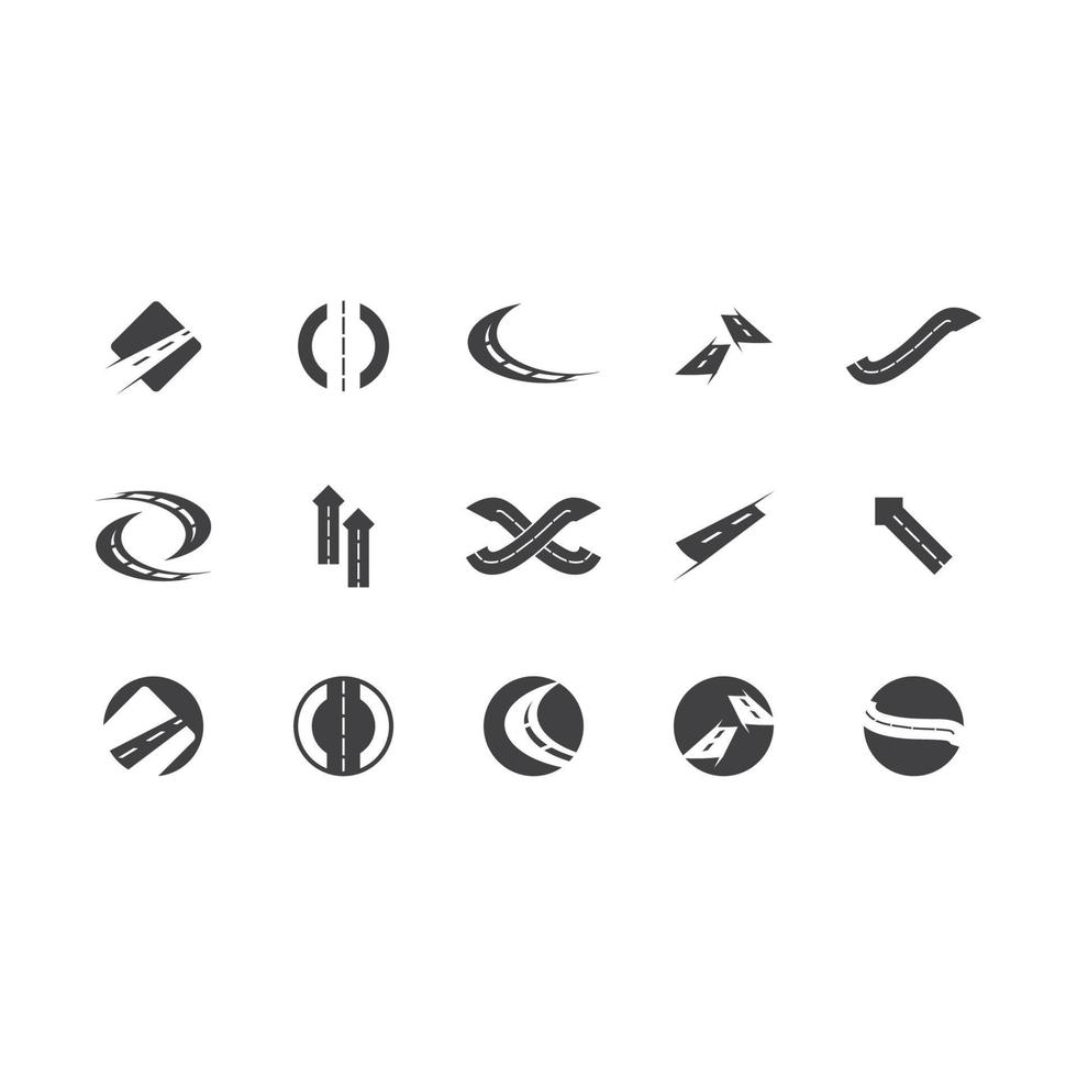 Black Road Way Logo Vector Template