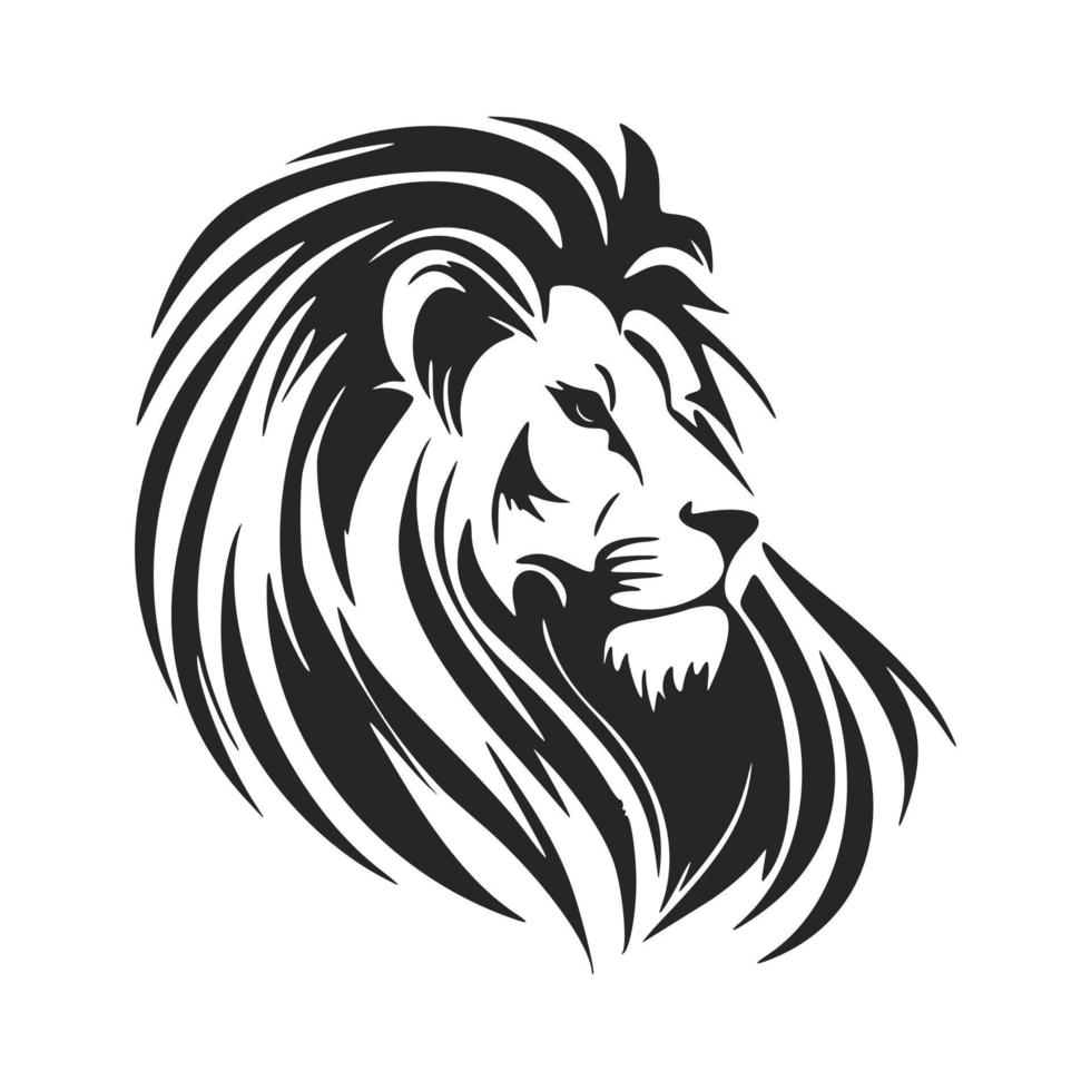 elegante logotipo vectorial en blanco y negro para una marca de lujo con una cabeza de león. vector