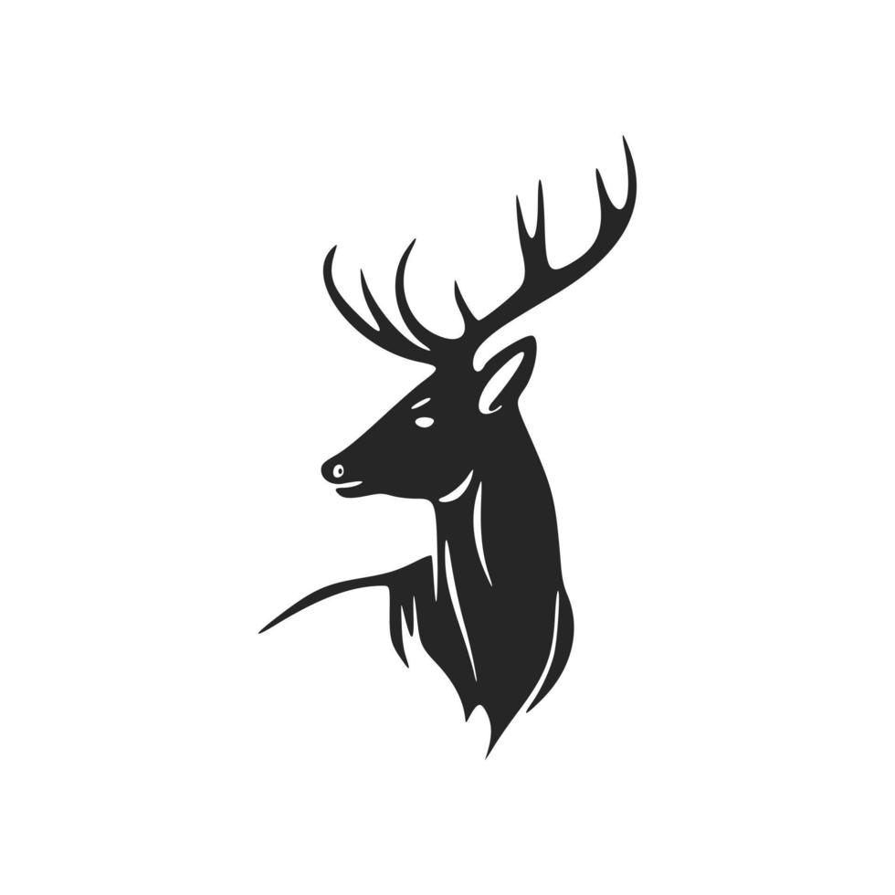 Monochrome vector logo depicting a deer.