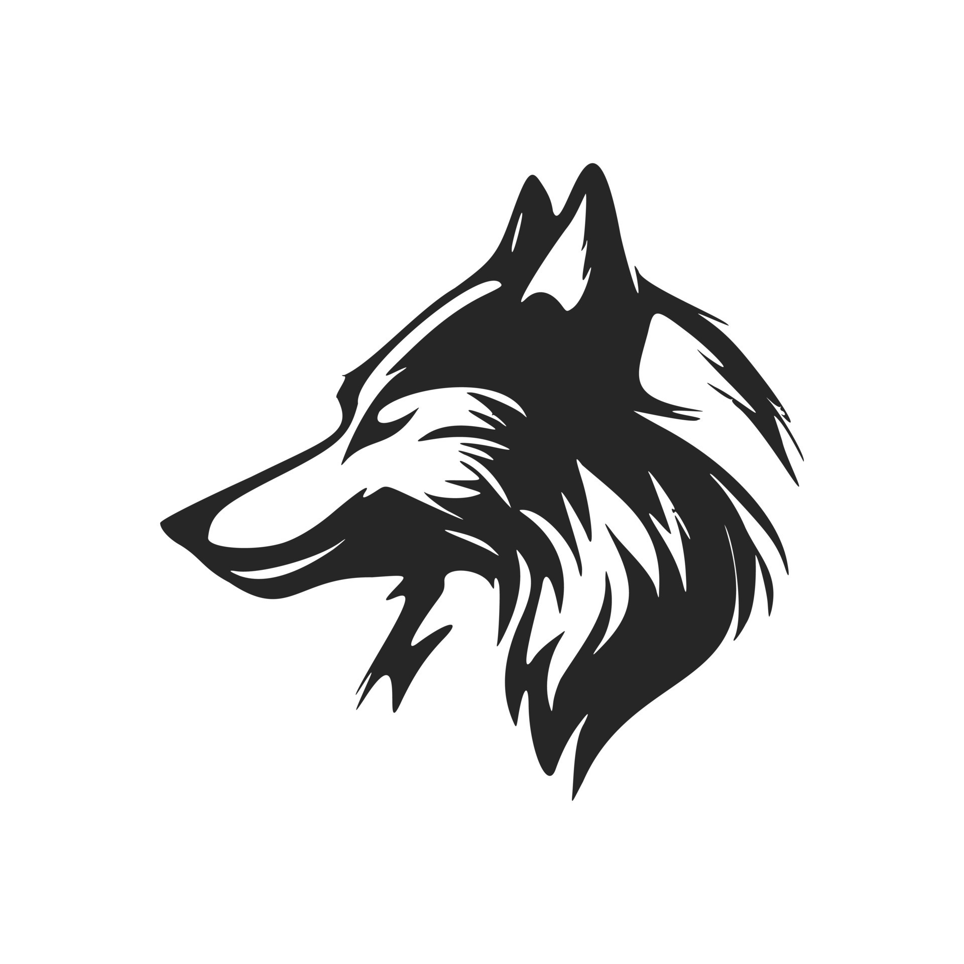 Simple and elegant black and white wolf vector logo. 17589374 Vector