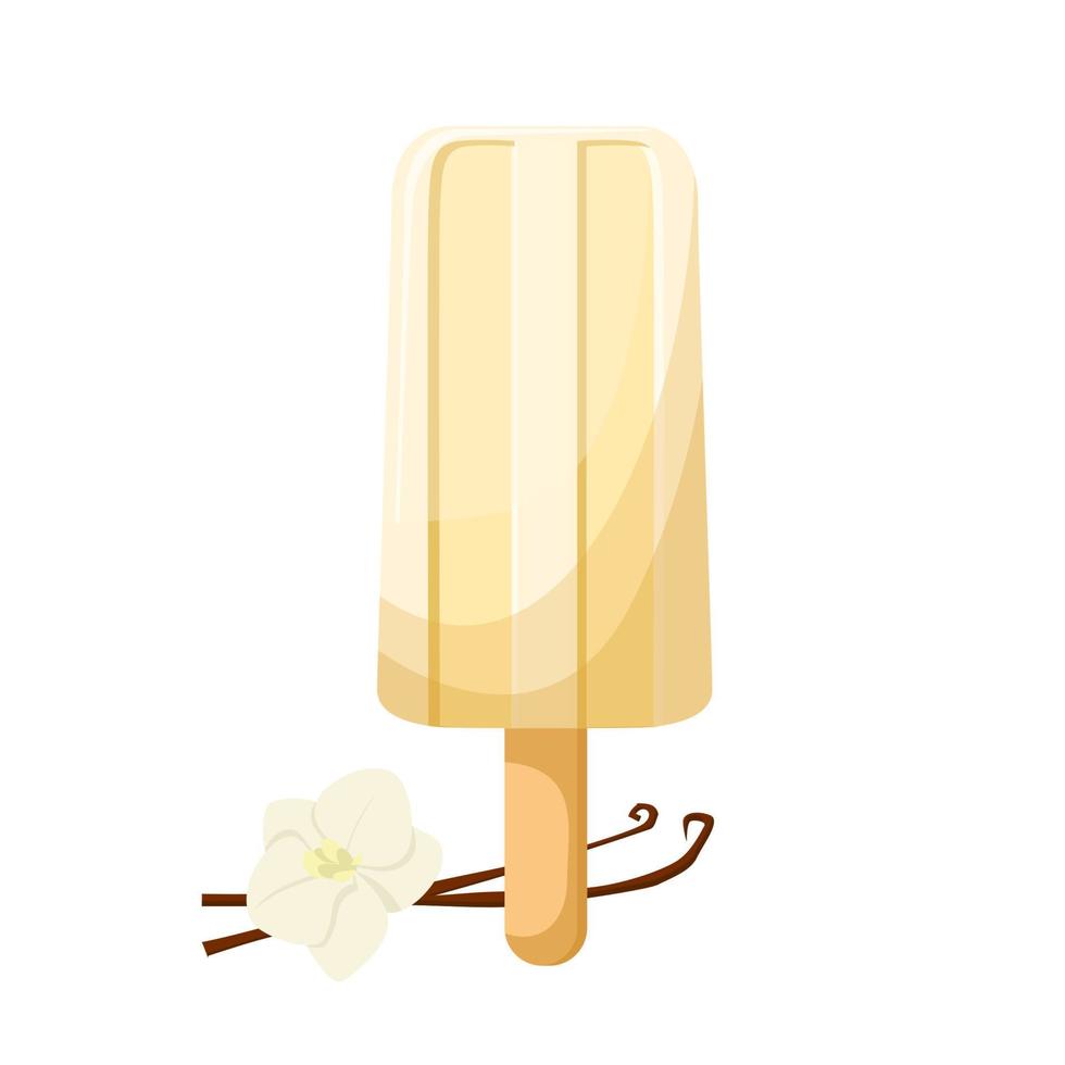 vanilla ice cream cartoon vector