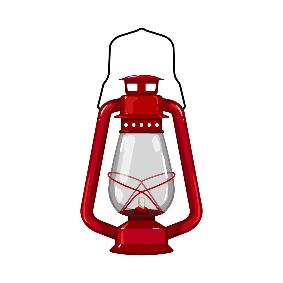 ilustración de vector de dibujos animados de lámpara de queroseno antigua