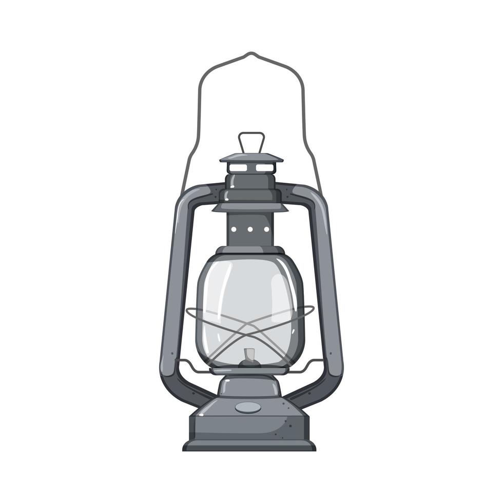 fire kerosene lamp cartoon vector illustration