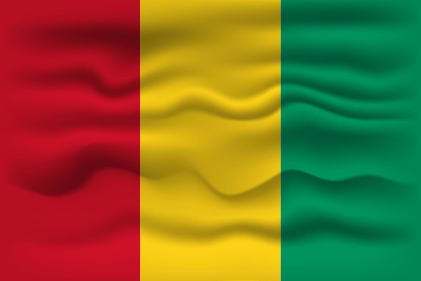 Waving flag of the country Guinea. Vector illustration.