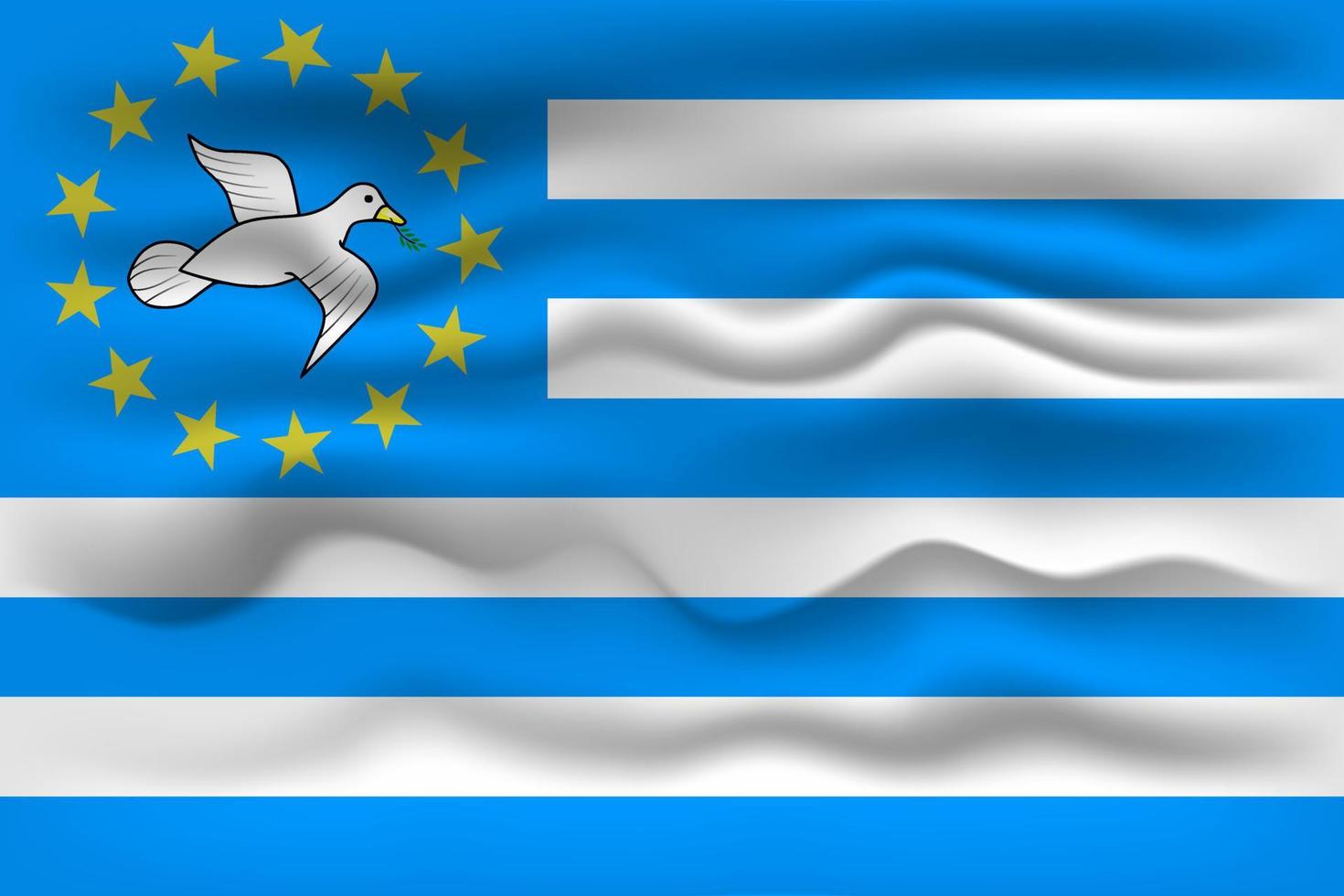 Waving flag of the country Federal Republic of Southern Cameroons. Vector illustration.