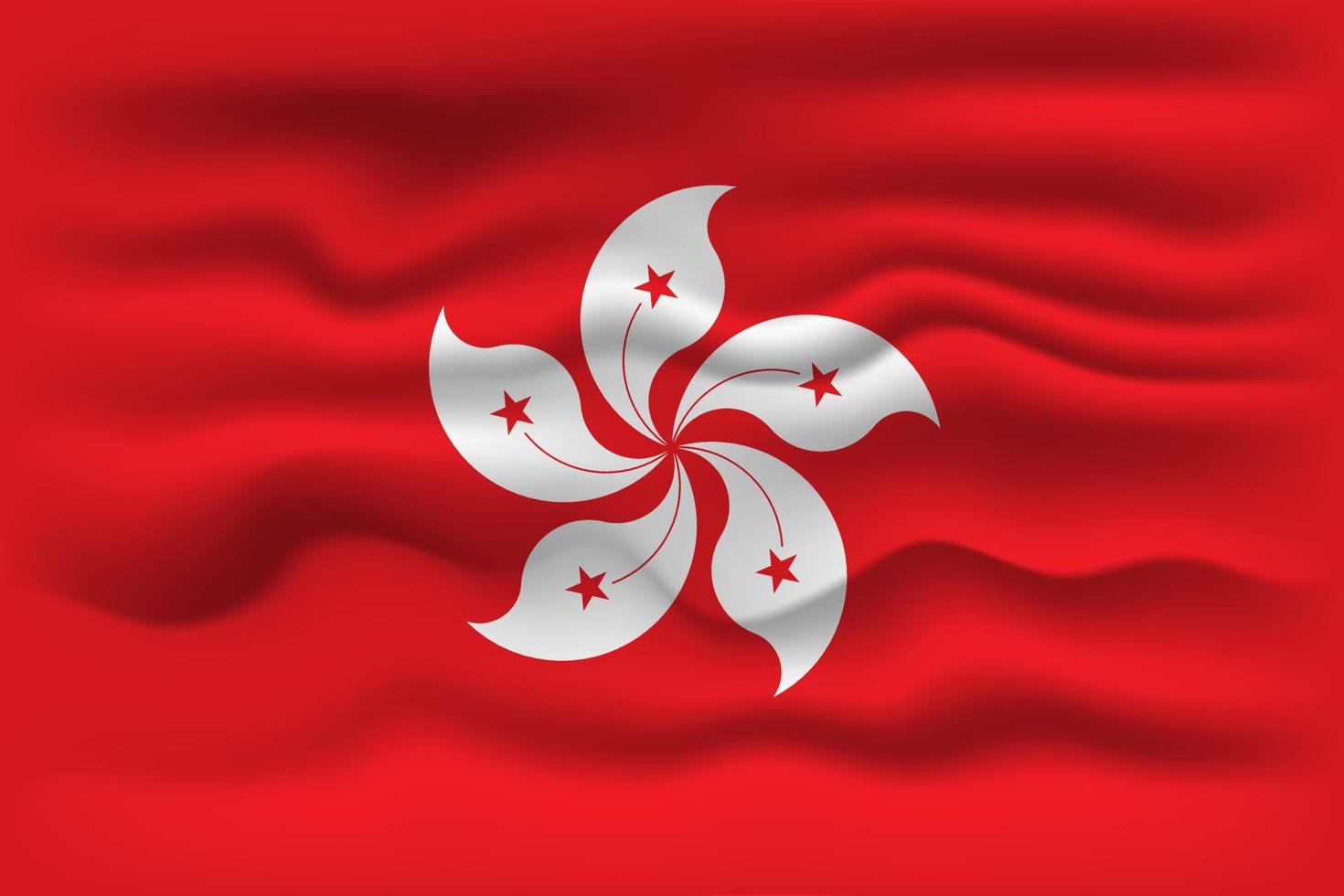 Waving flag of the country Hong Kong. Vector illustration.