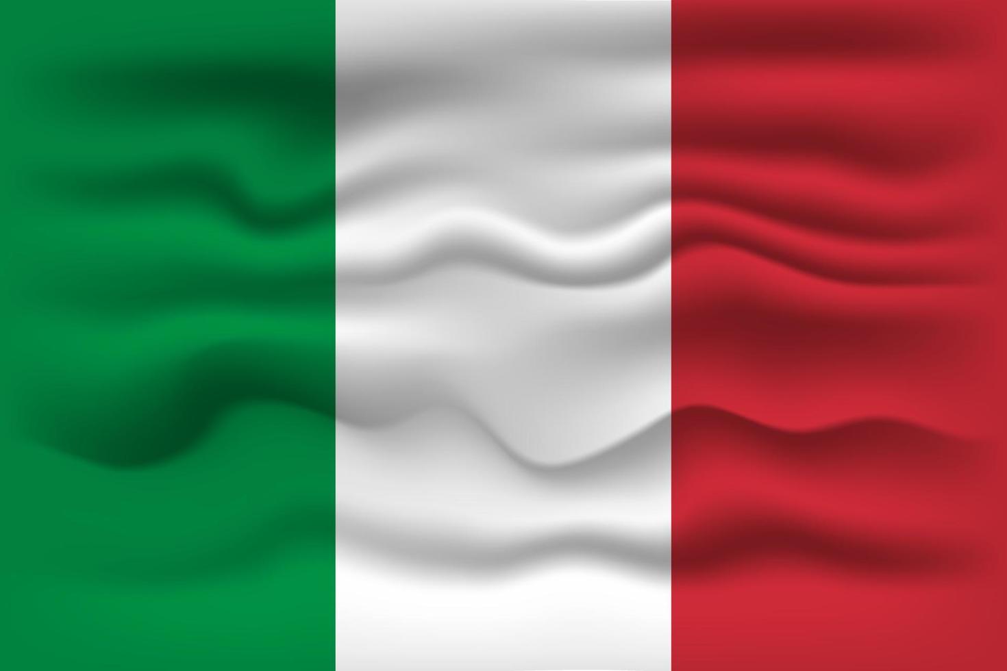 Waving flag of the country Italy. Vector illustration.