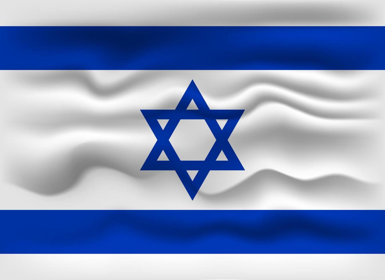 Waving flag of the country Israel. Vector illustration.