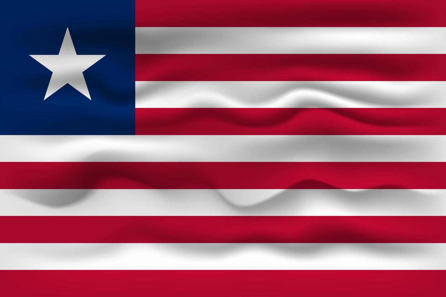 ondeando la bandera del país liberia. ilustración vectorial vector