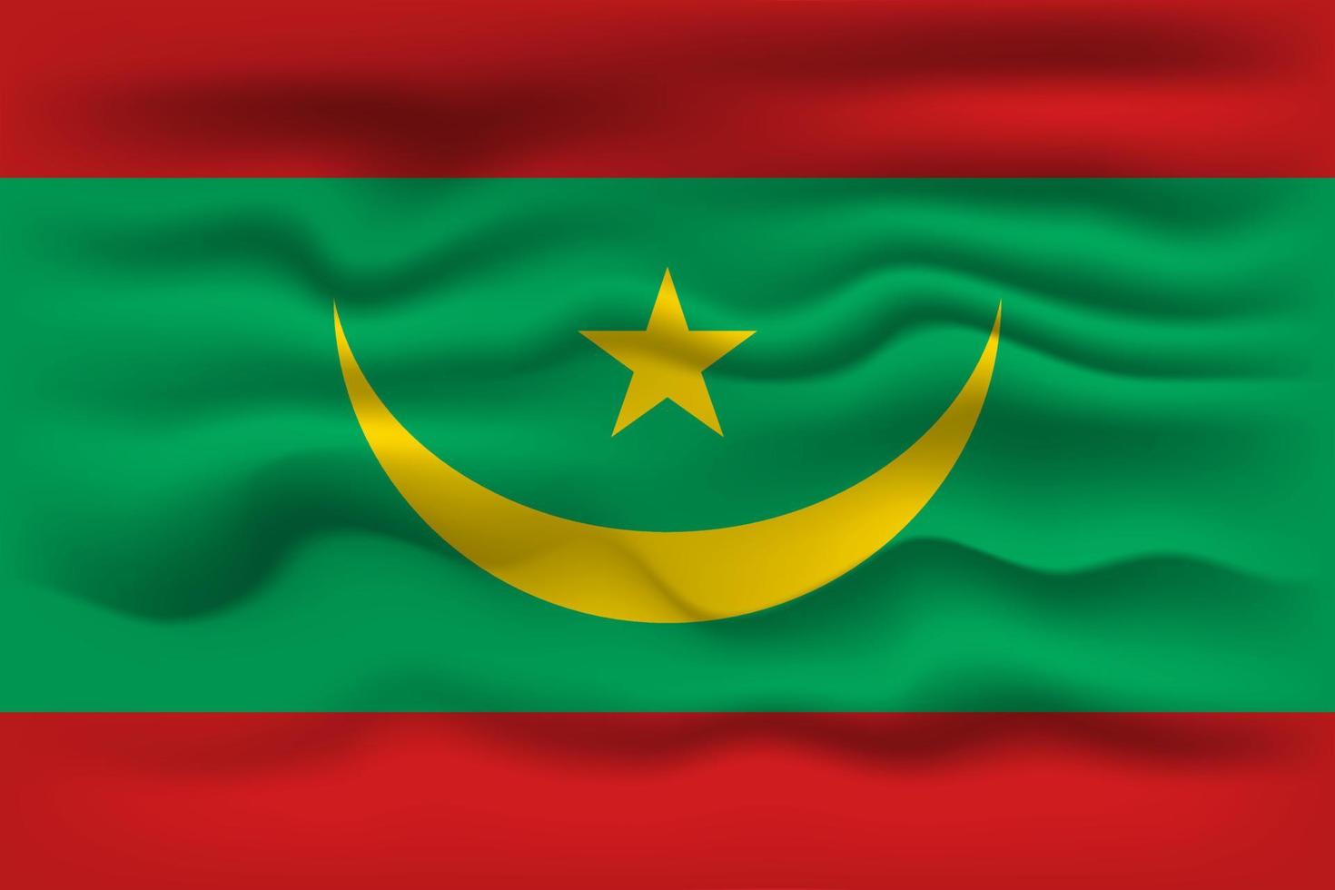 ondeando la bandera del país mauritania. ilustración vectorial vector