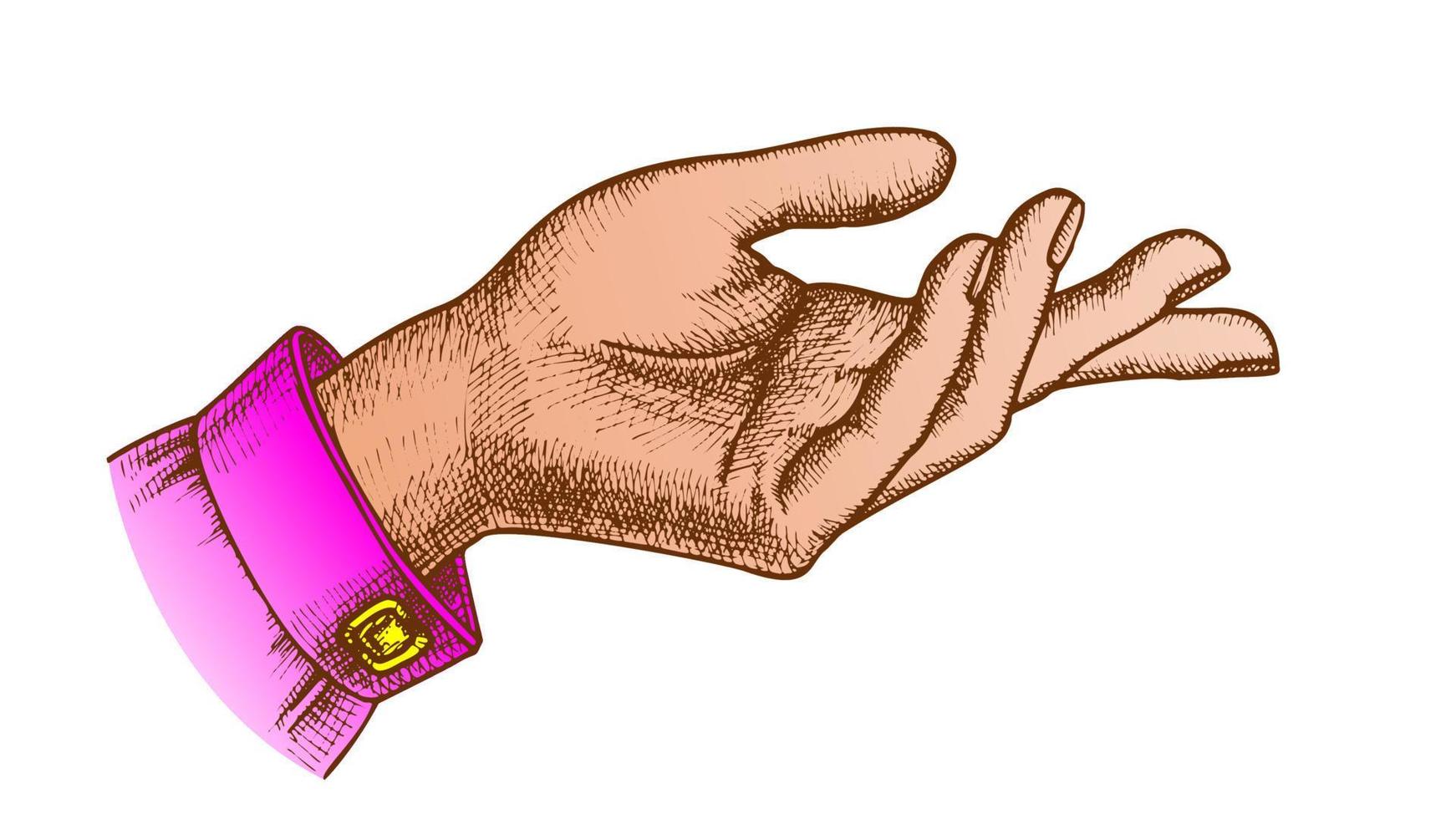 color chica mano gesto mostrar dirección vector dibujado a mano