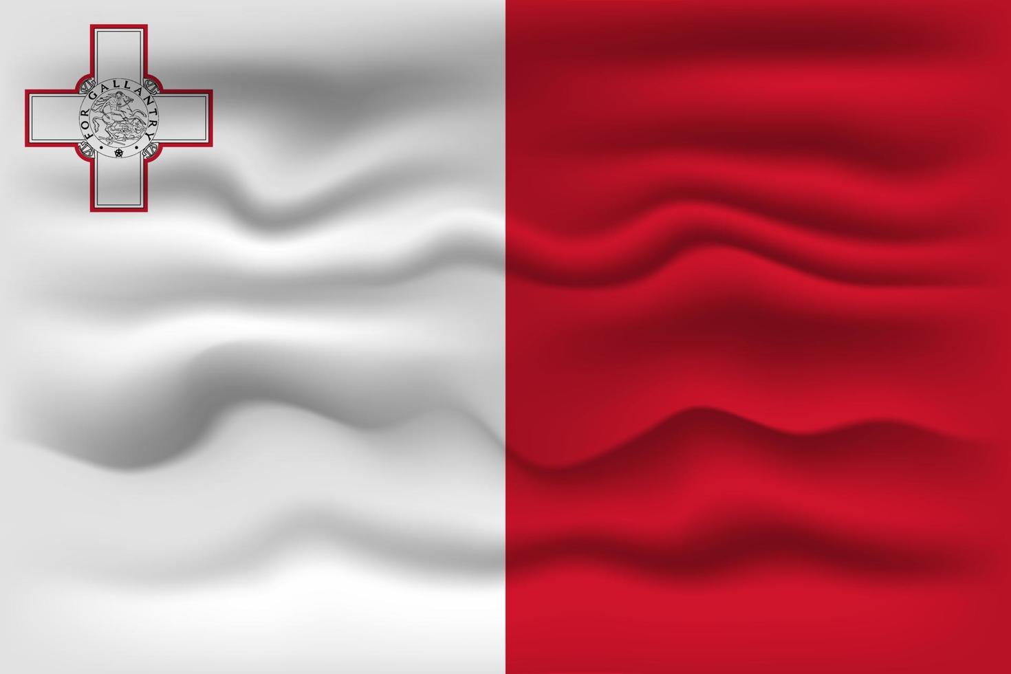 ondeando la bandera del país malta. ilustración vectorial vector