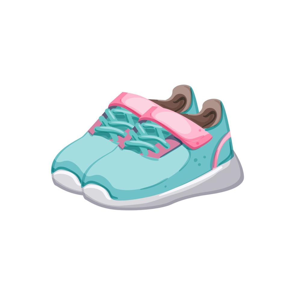 fashion kid shoes cartoon vector illustration