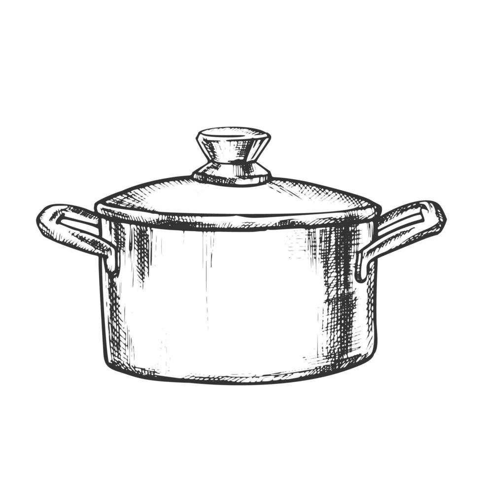 olla inoxidable cocina utensilios de cocina vector vintage