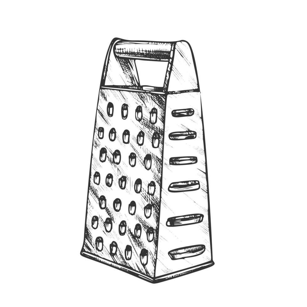 Grater Metallic Kitchenware Monochrome Vector