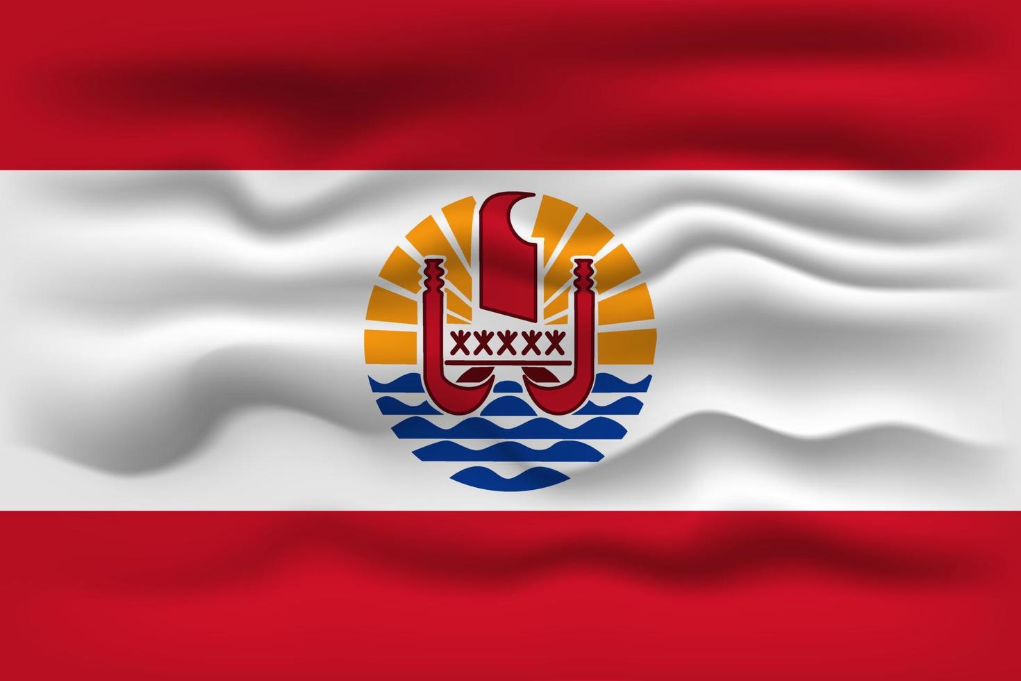 ondeando la bandera del país polinesia francesa. ilustración vectorial vector