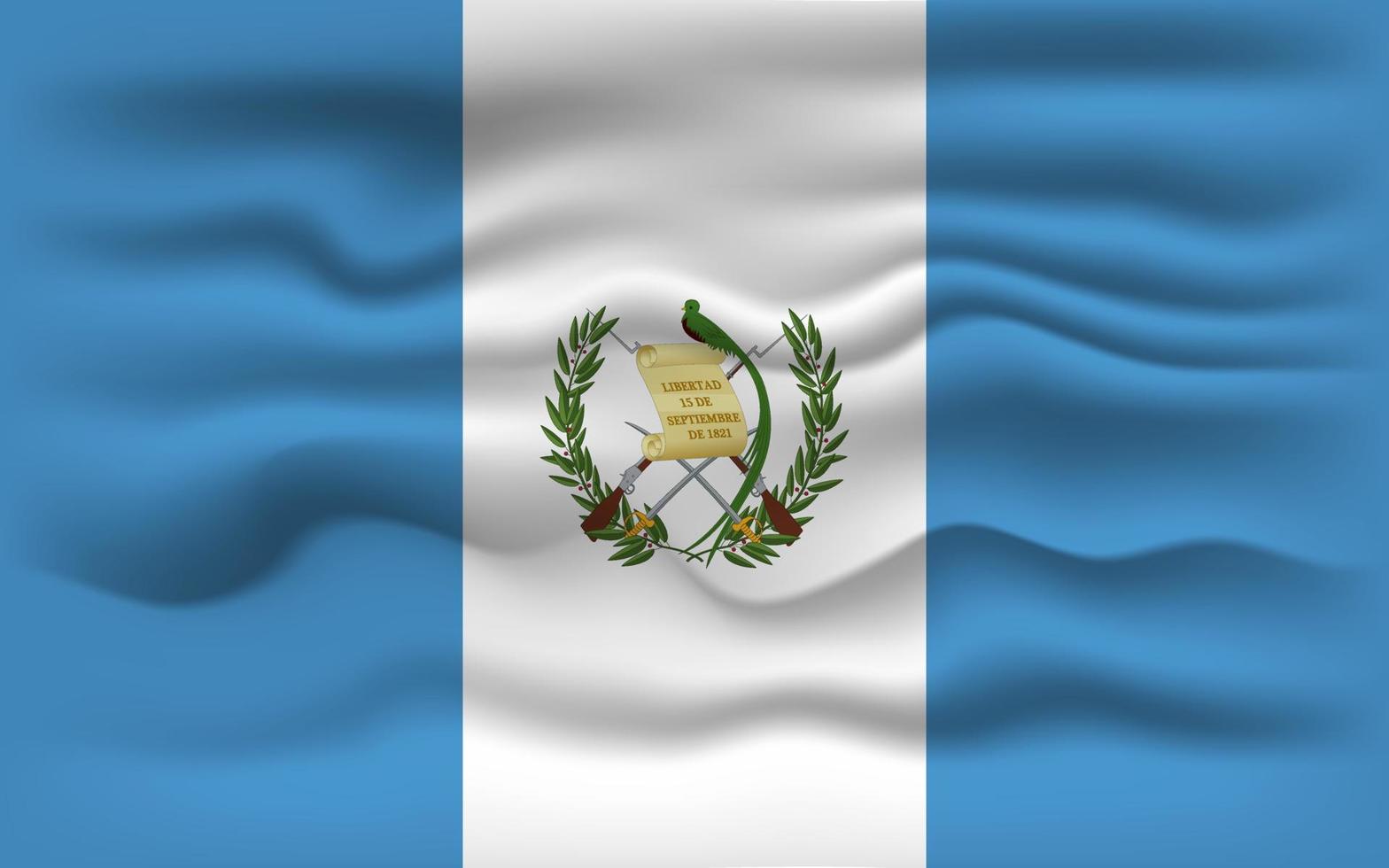 Waving flag of the country Guatemala. Vector illustration.