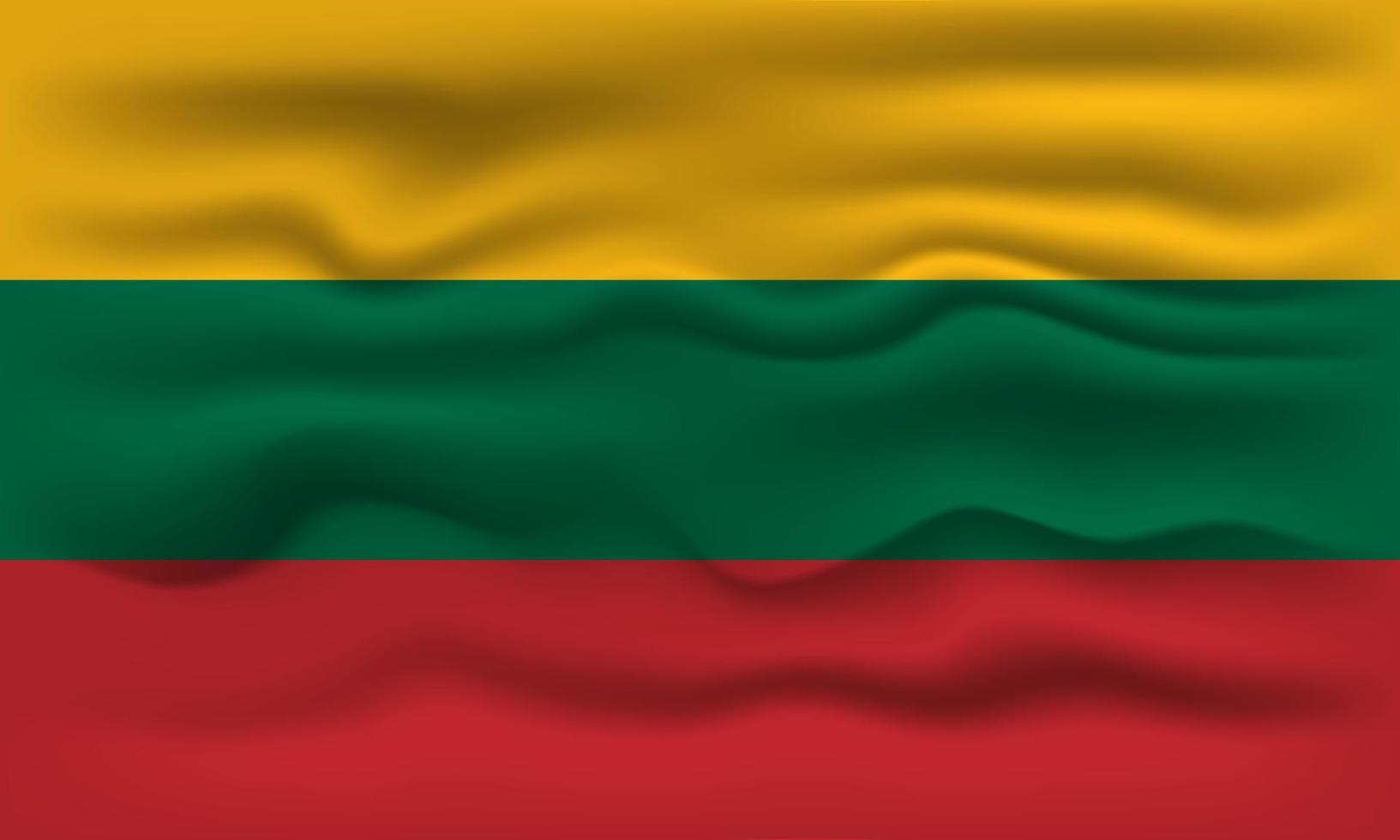 Waving flag of the country Lithuania. Vector illustration.