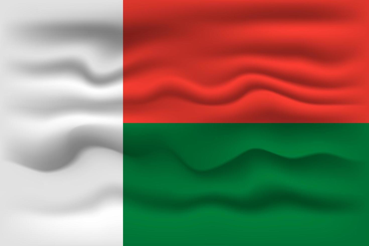 Waving flag of the country Madagascar. Vector illustration.