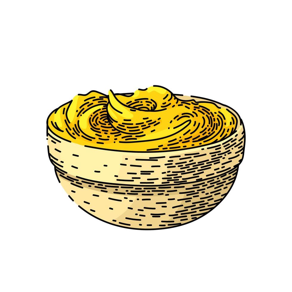 mustard bowl sketch hand drawn vector