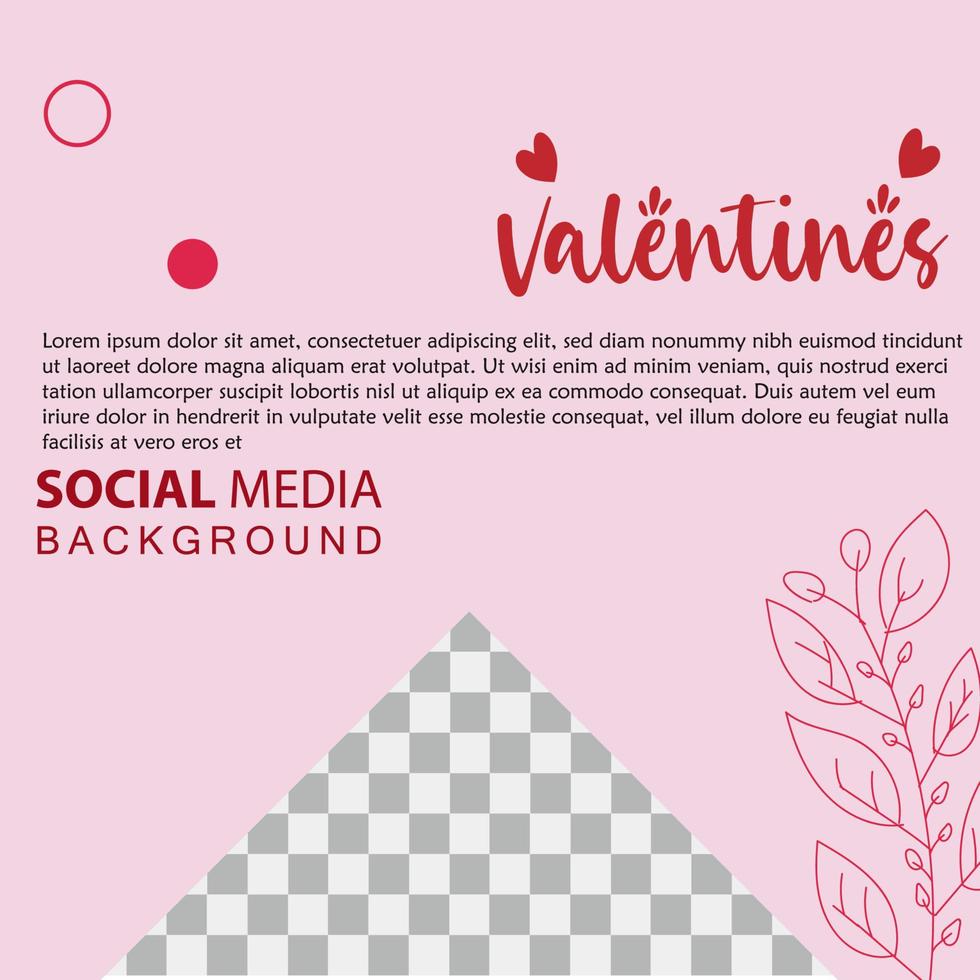 Valentine's Day holidays square templates.Social media post Vector illustration for greeting card, mobile apps, banner design and web ads