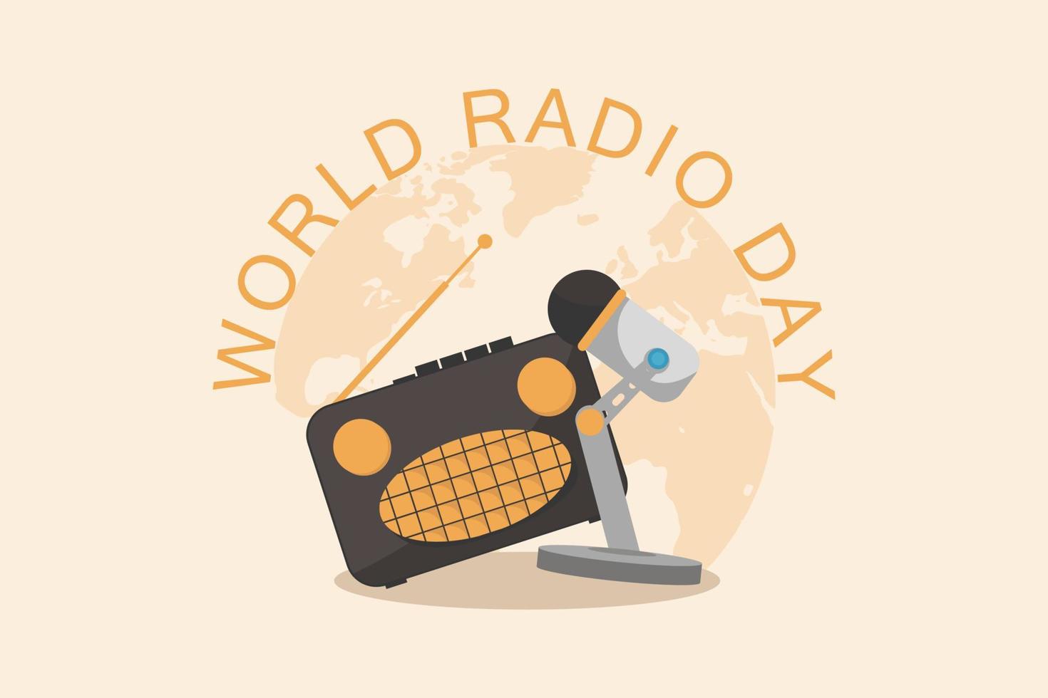 concepto gráfico vectorial de ilustración del día mundial de la radio vector