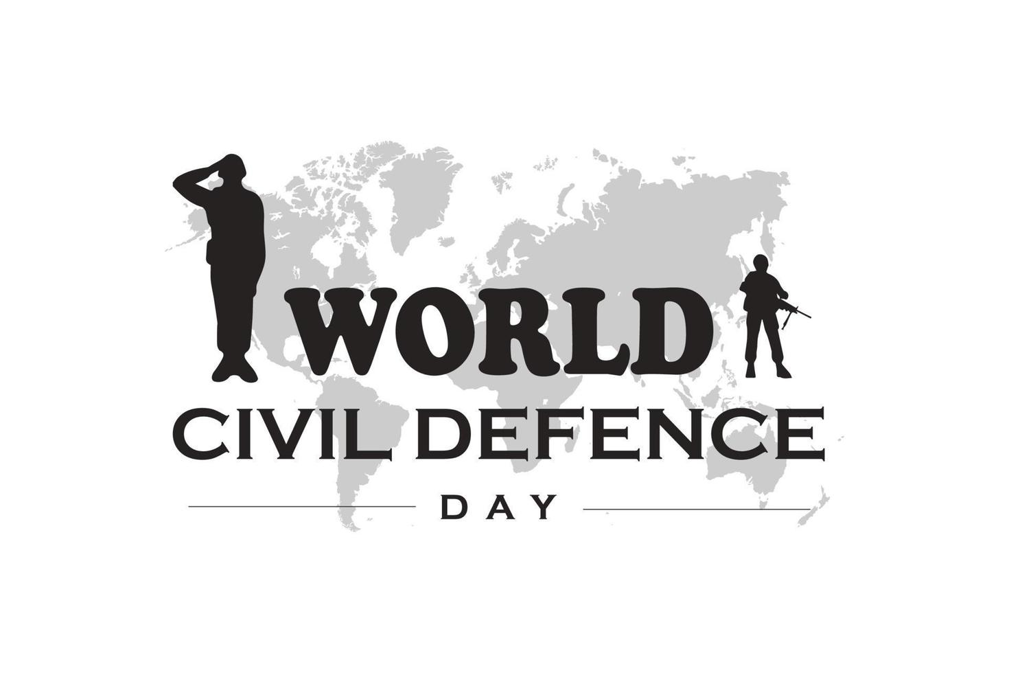 día mundial de la defensa civil. ejército, mapa del mundo. diseños vectoriales. adecuado para pancartas, sitios web, carteles, plantillas, aplicaciones, fondos y otros vector