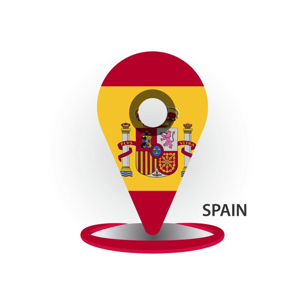 Spain map, Spain flag, vector illustration