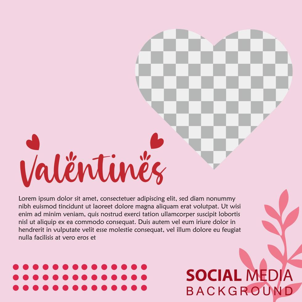 Valentine's Day holidays square templates.Social media post Vector illustration for greeting card, mobile apps, banner design and web ads