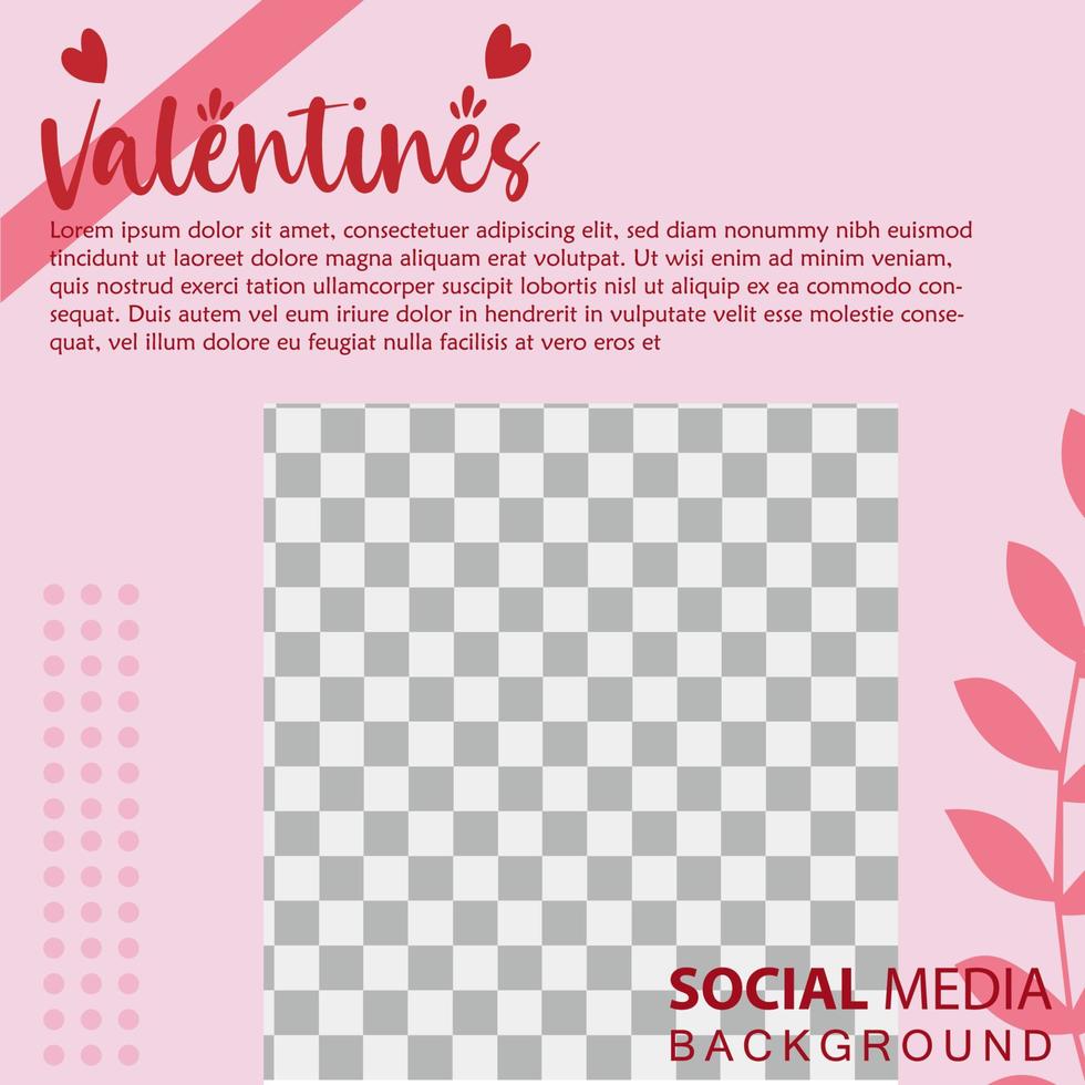 Valentine's Day holidays square templates.Social media post Vector illustration for greeting card, mobile apps, banner design and web ads