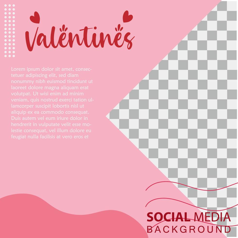 Valentine's Day holidays square templates.Social media post Vector illustration for greeting card, mobile apps, banner design and web ads