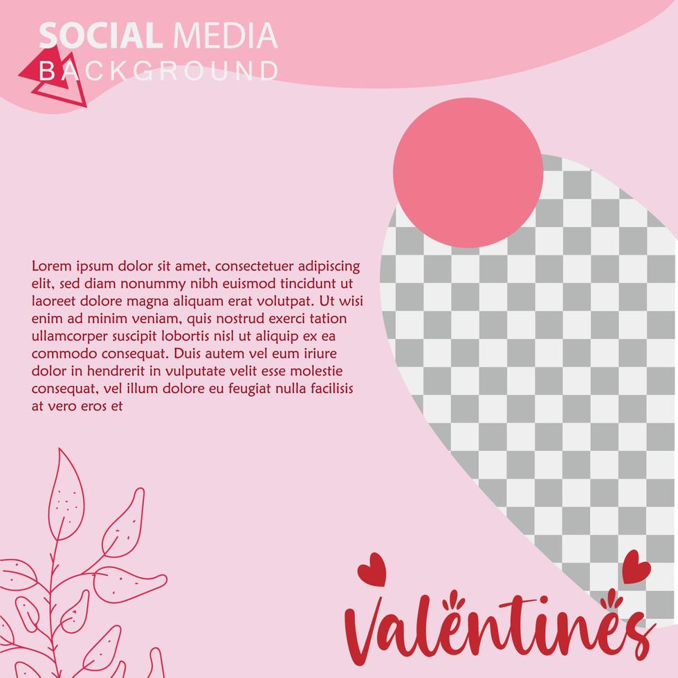 Valentine's Day holidays square templates.Social media post Vector illustration for greeting card, mobile apps, banner design and web ads