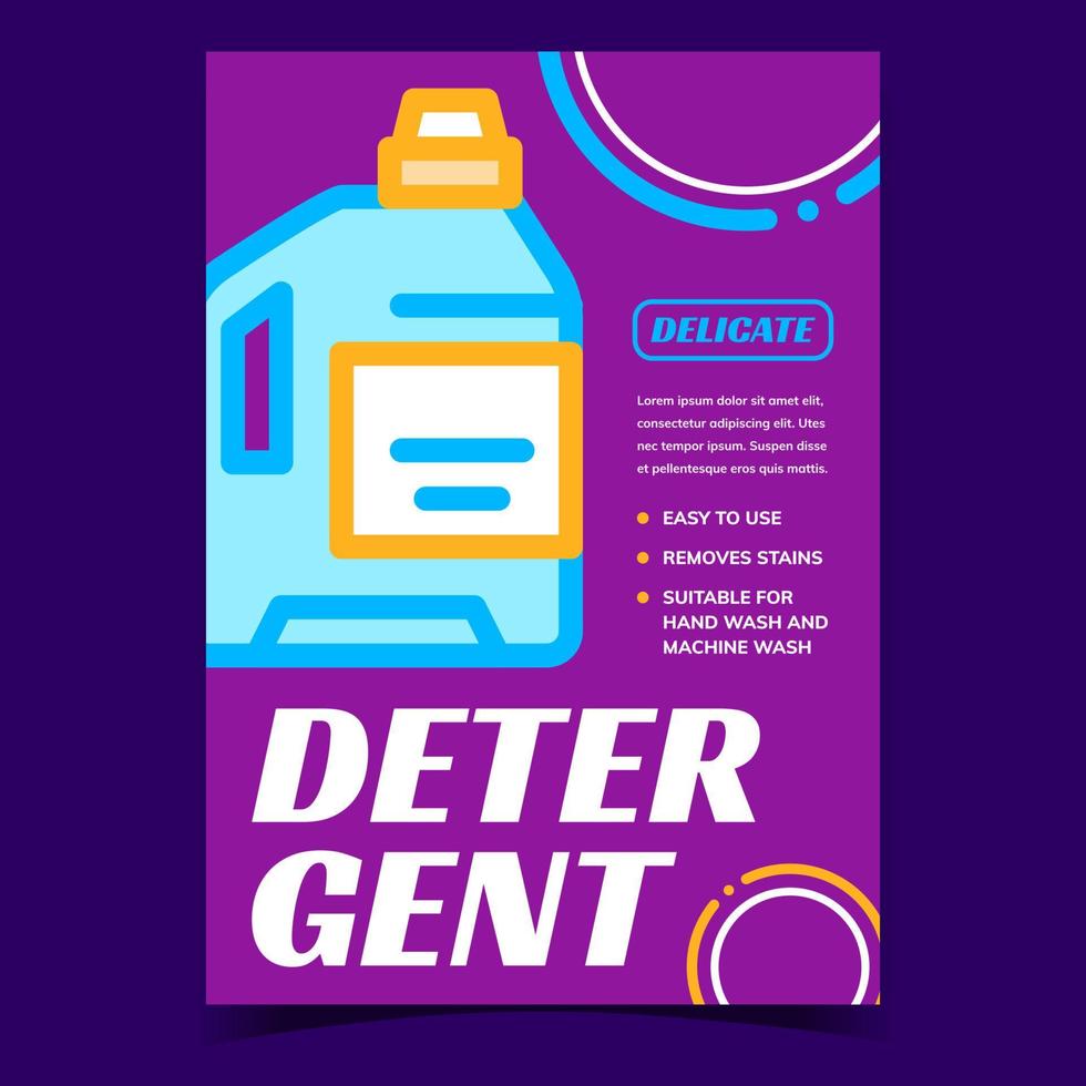 Detergent Bottle Creative Advertise Banner Vector