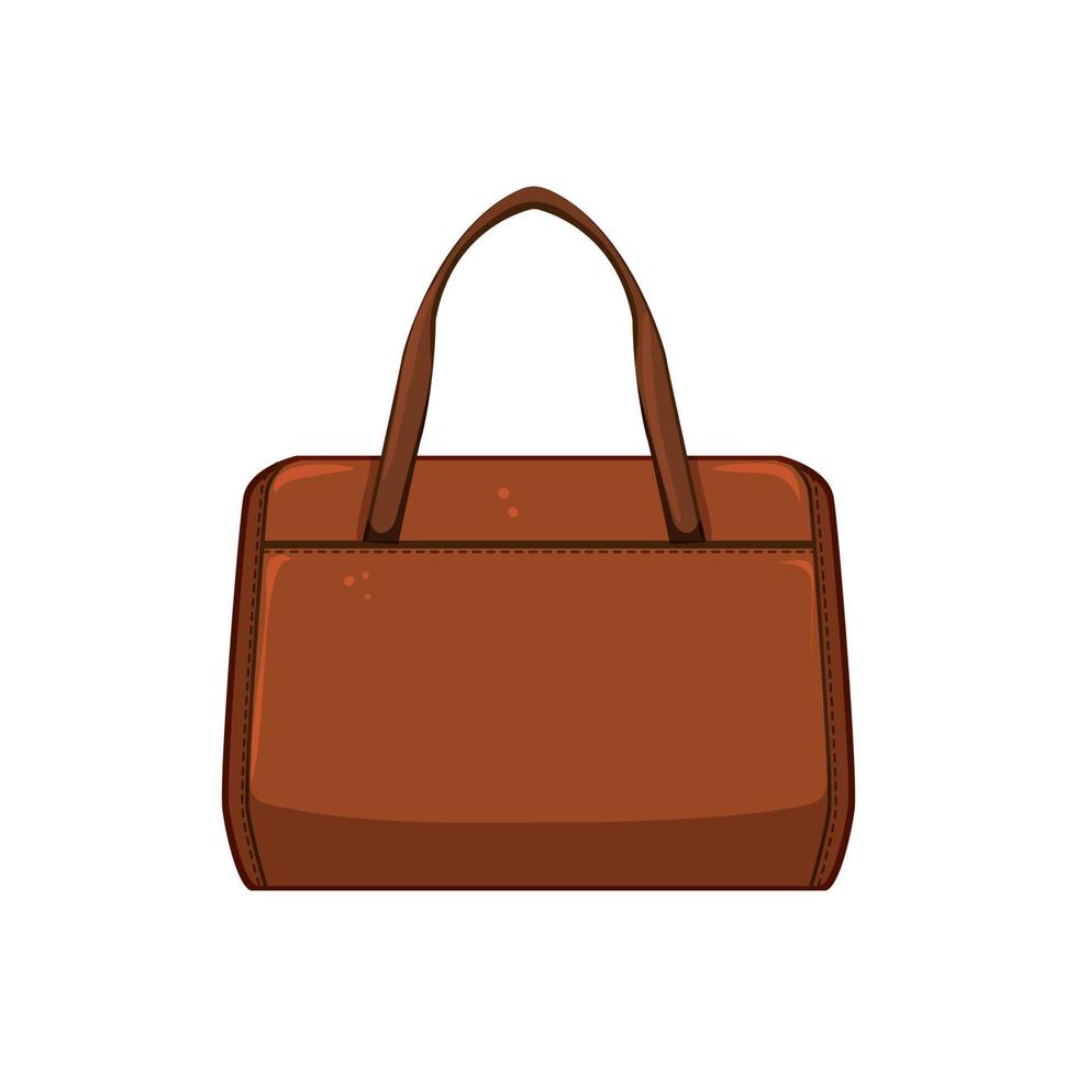 bolso de cuero de moda mujer dibujos animados vector ilustración