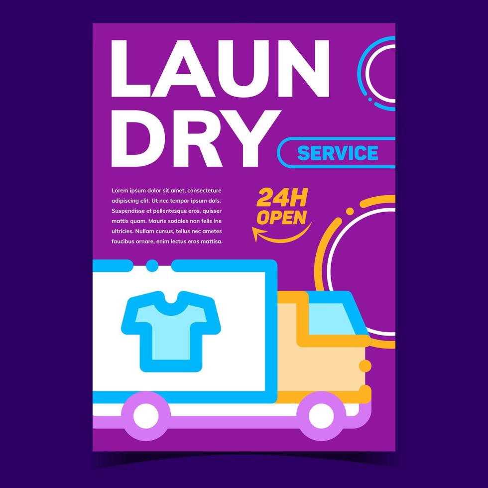 Laundry Service Creative Advertise Poster Vector