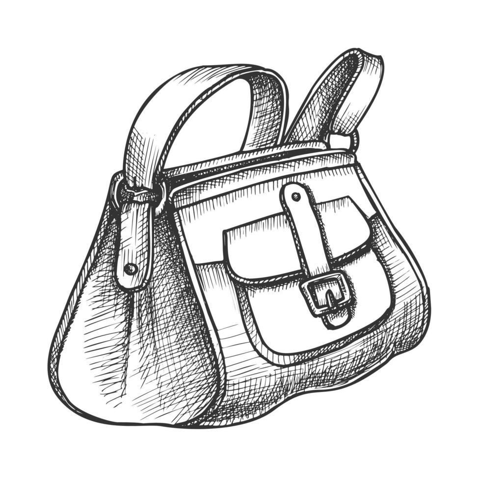 vector monocromo de bolsa de equipaje de mano con estilo de moda