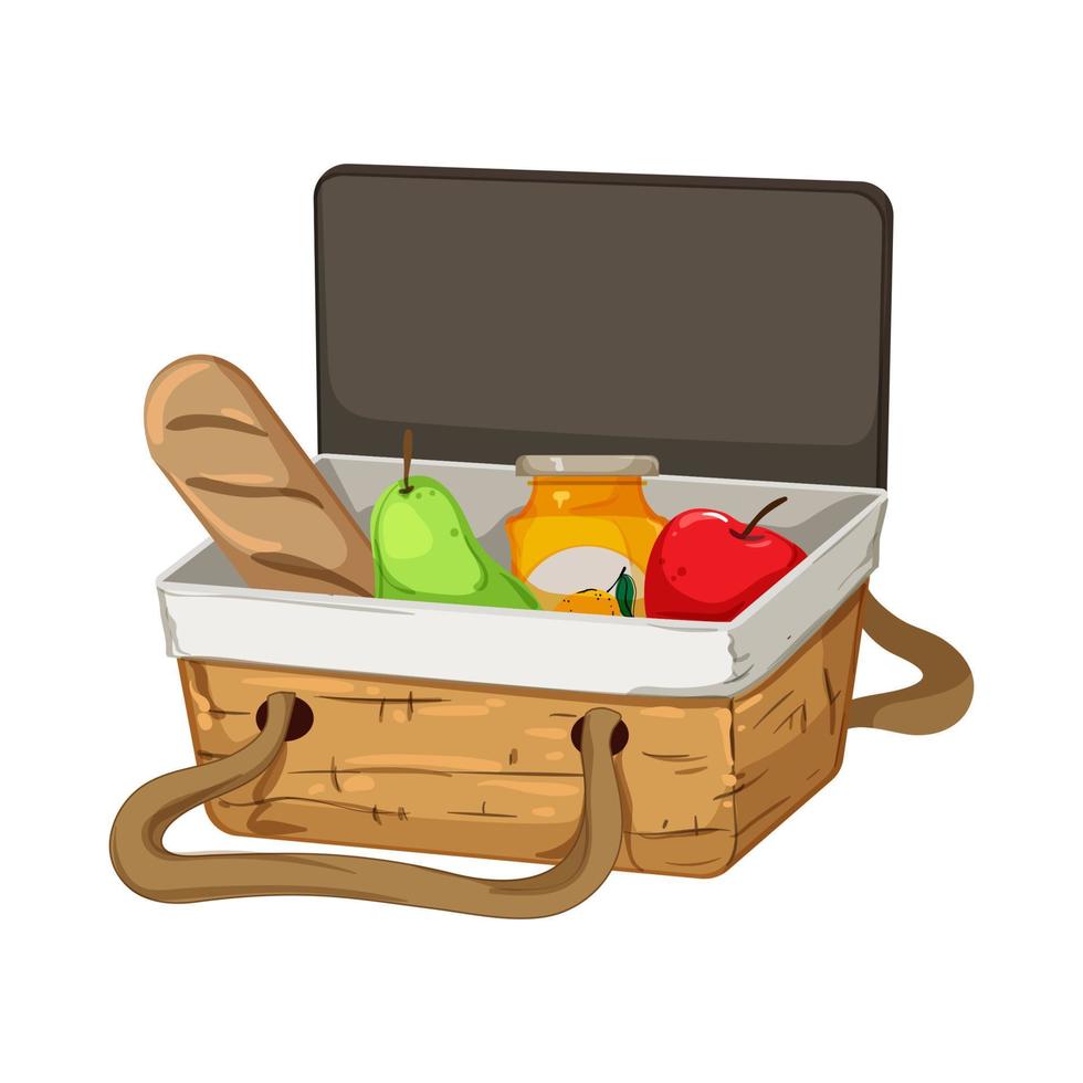 food picnic basket cartoon vector illustration 17590006 Vector Art at