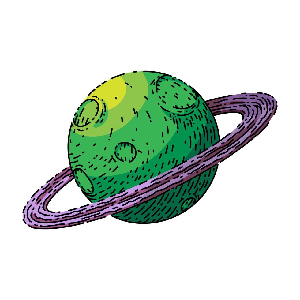 planet galaxy sketch hand drawn vector