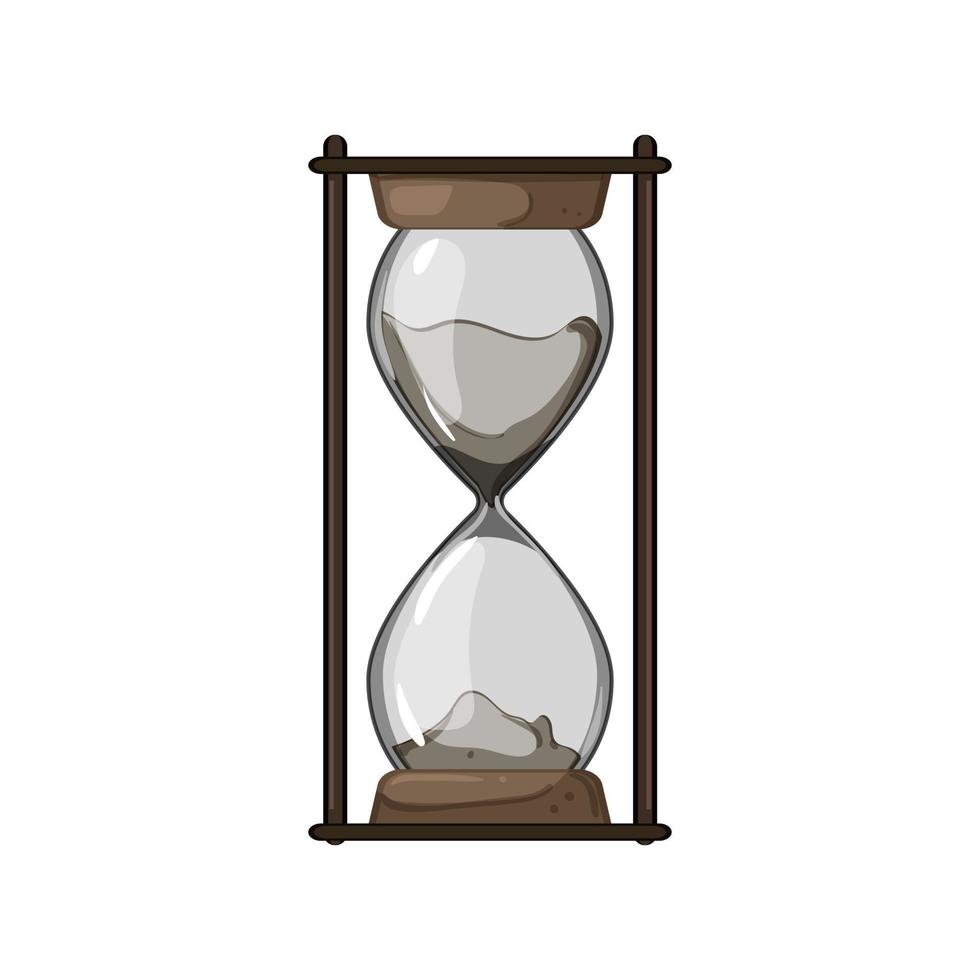 timer sandglass hourglass cartoon vector illustration