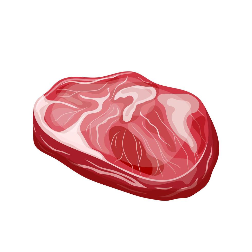 ilustración de vector de dibujos animados de carne de res