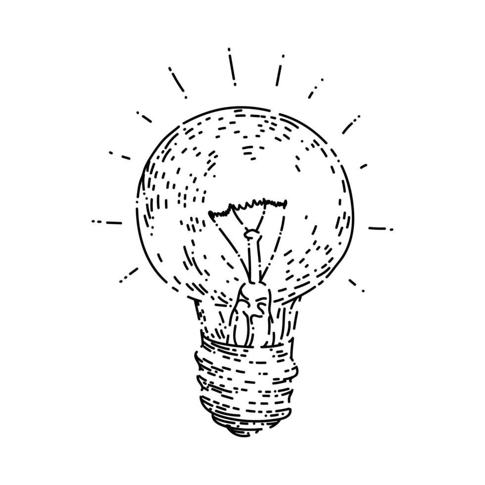 bulb idea sketch hand drawn vector