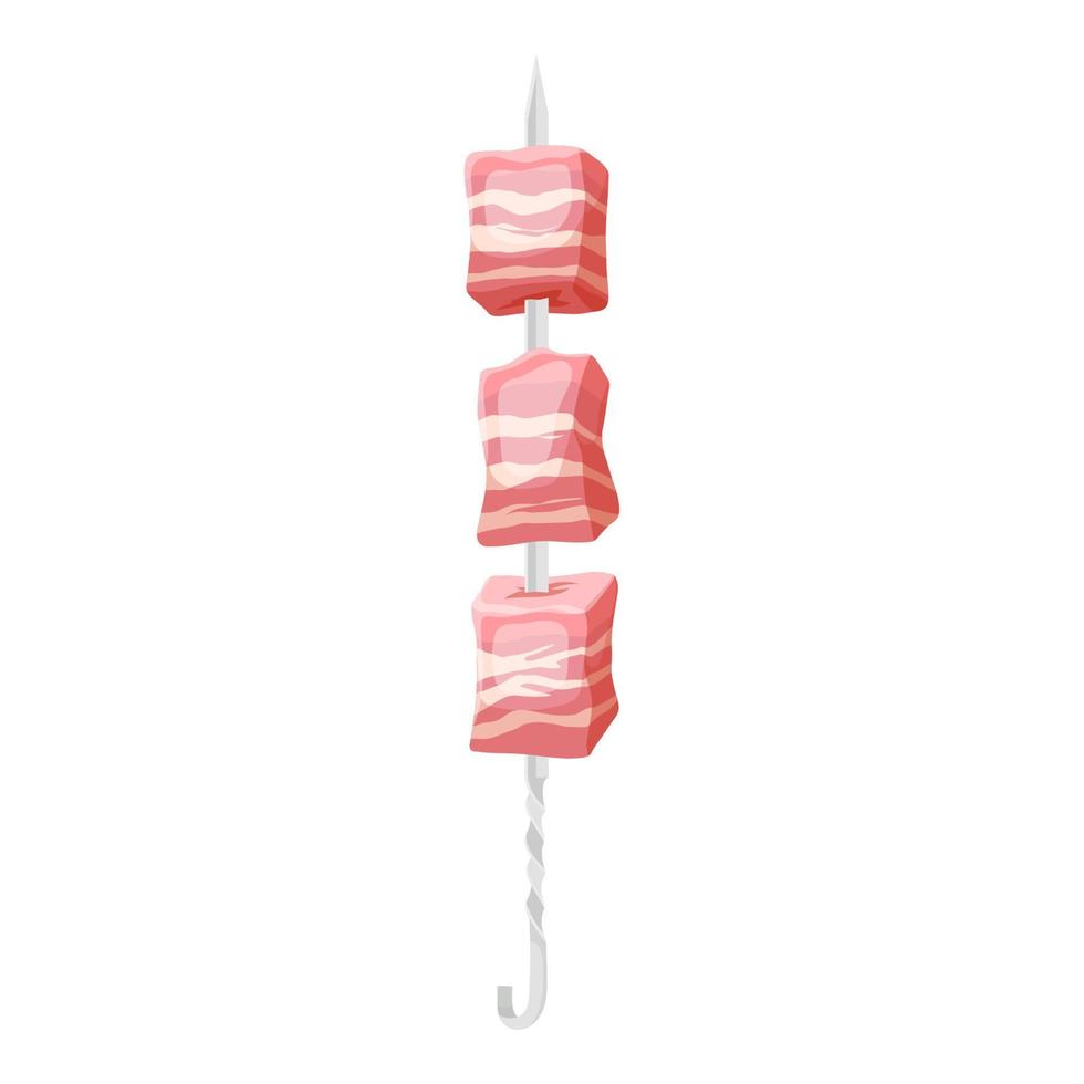 pork skewered food cartoon vector illustration