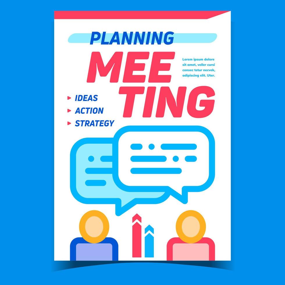 Meeting Planning Creative Promo Banner Vector