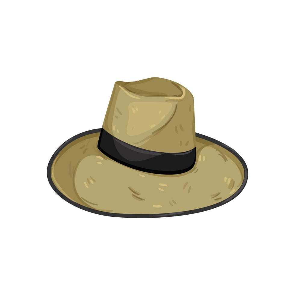 head straw hat cartoon vector illustration